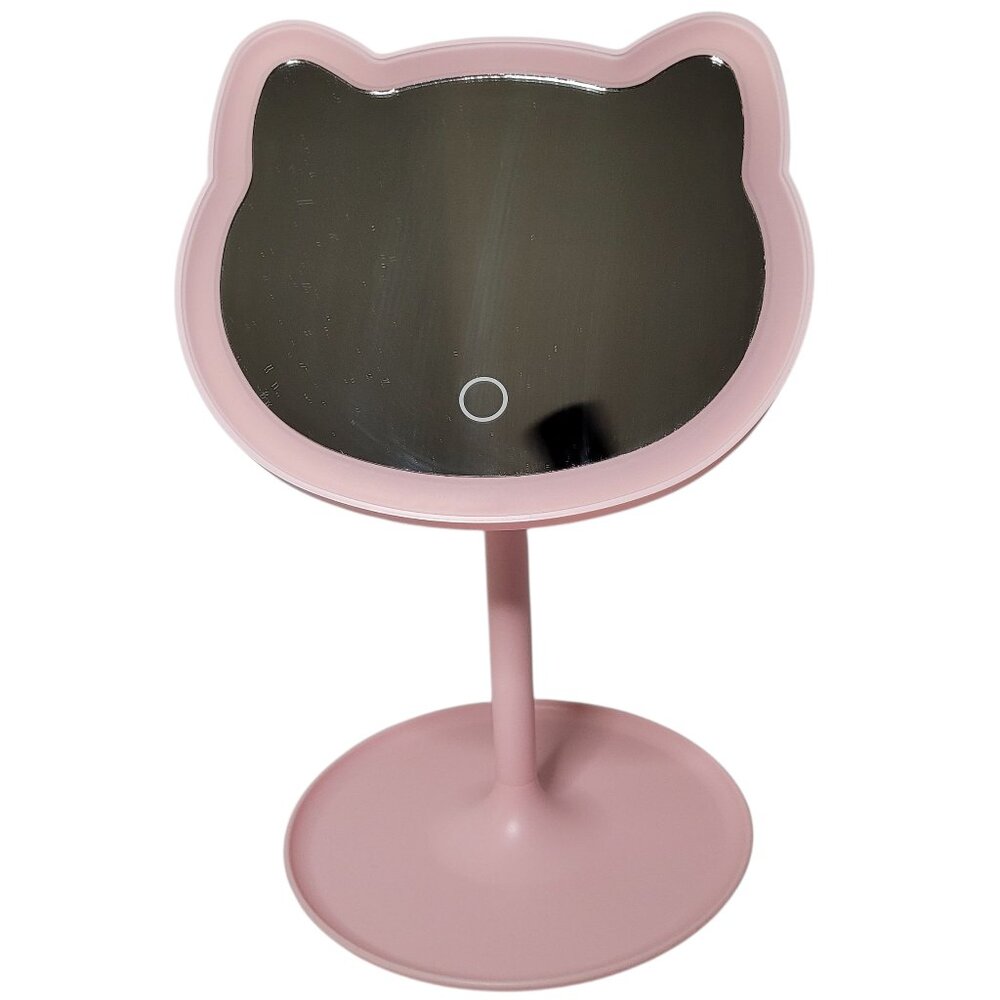 Pink Cat Shaped Vanity Makeup LED Mirror